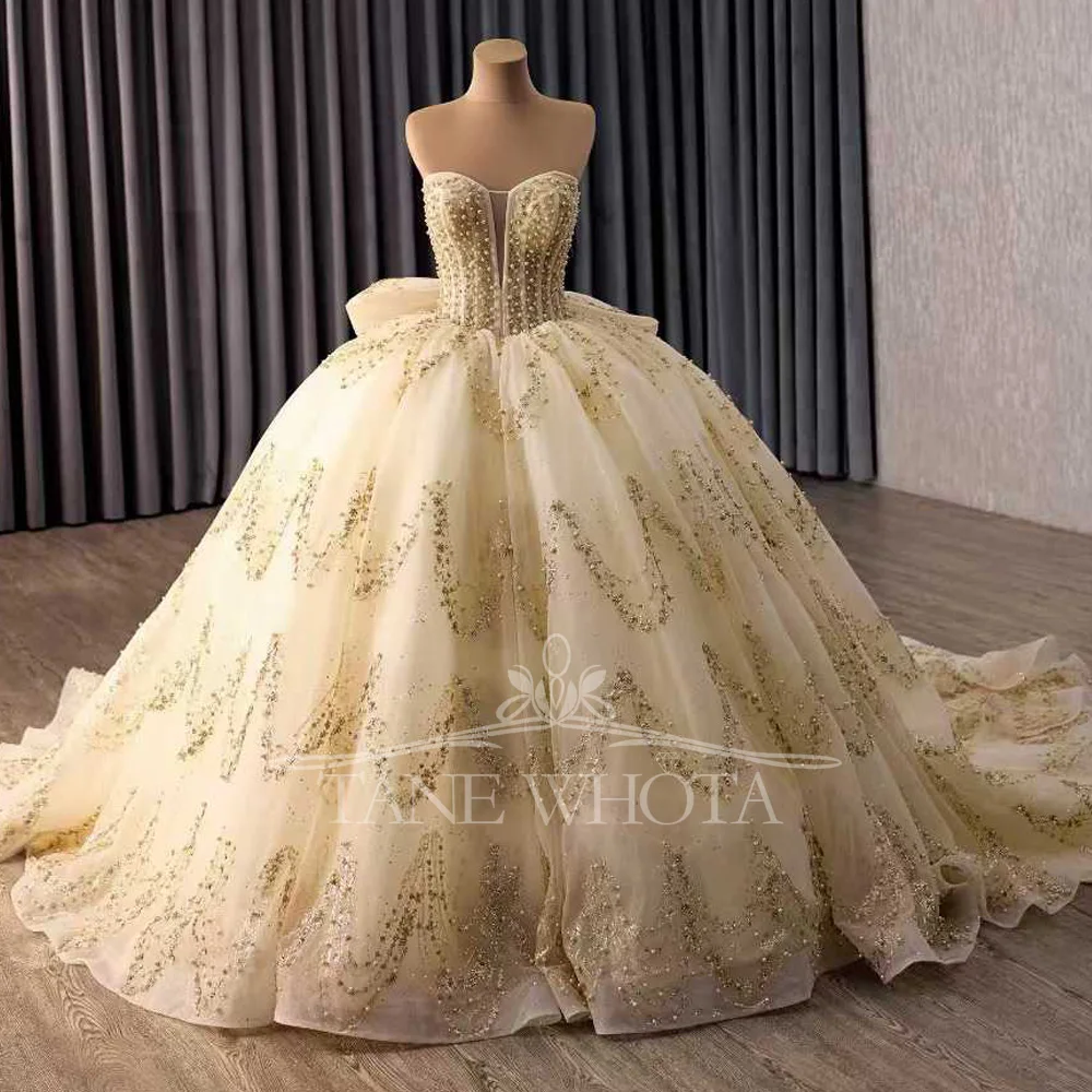 Champagne Quinceanera Dress Sweetheart Detachable Sleeve Lace Up Back Beaded Sequined Bow Princess Evening Dress For Women
Champagne Quinceanera Dress Sweetheart Detachable Sleeve Lace Up Back Beaded Sequined Bow Princess Evening Dress For Women