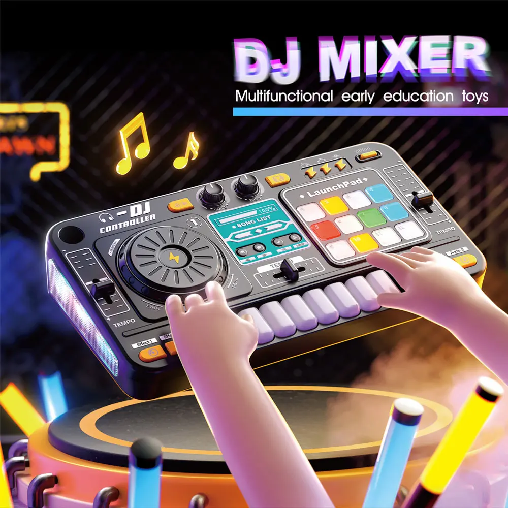 2025 Children Simulation Multifunctional DJ Mixer Controller Electronic Organ DJ Player Music Entertainment Toy Christmas Gifts
2025 Children Simulation Multifunctional DJ Mixer Controller Electronic Organ DJ Player Music Entertainment Toy Christmas Gifts