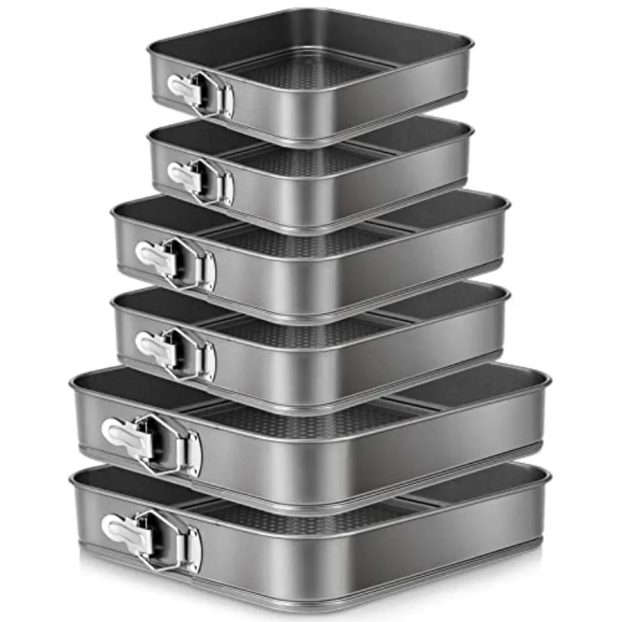 Square Springform Cake Pan Set of 6 Non Stick Baking Pan 9.5 10.2 11 Inch Leakproof Removable Bottom Cake Mold for Cheesecake W
Square Springform Cake Pan Set of 6 Non Stick Baking Pan 9.5 10.2 11 Inch Leakproof Removable Bottom Cake Mold for Cheesecake W