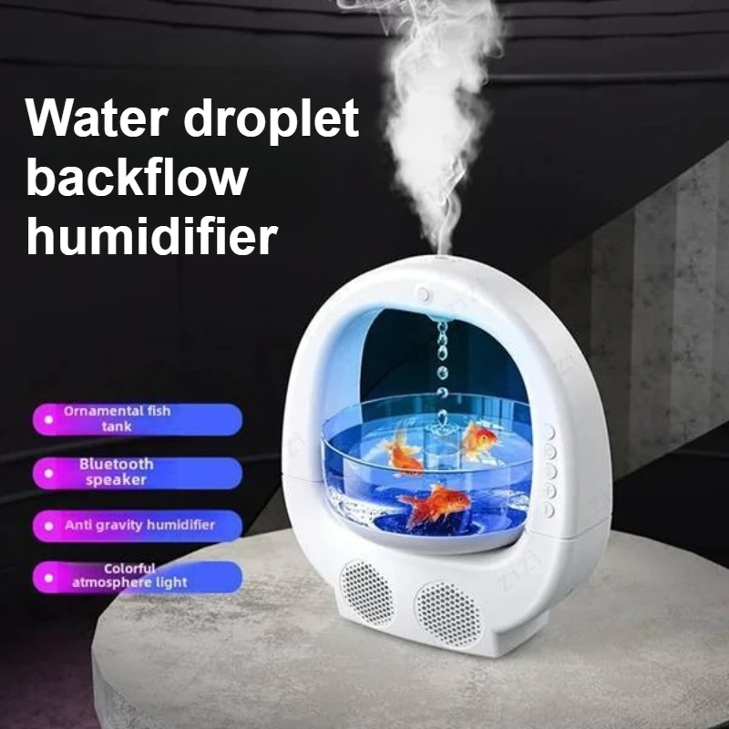 Anti Gravity Water Droplet Backflow Viewing Fish Tank Humidifier with Bluetooth Speaker and Colorful Ambient Light Humidifier
Anti Gravity Water Droplet Backflow Viewing Fish Tank Humidifier with Bluetooth Speaker and Colorful Ambient Light Humidifier