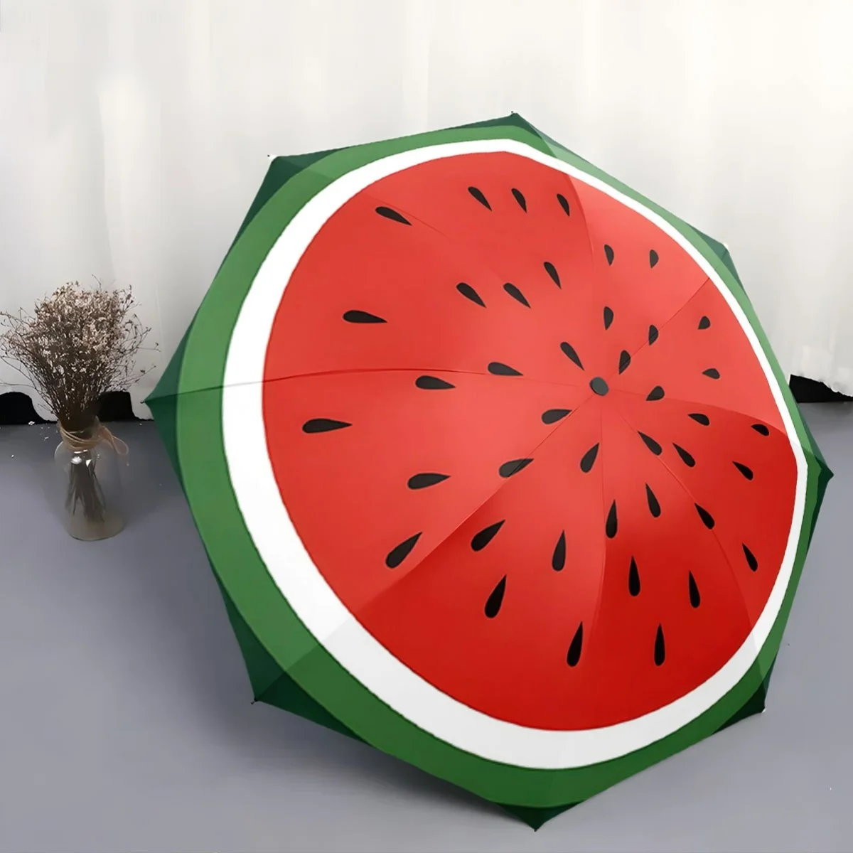 Automatic Open/Close Umbrella - Watermelon Slice Design with Red & Green, Portable Folding Umbrella, Compact Travel Umbrella f
Automatic Open/Close Umbrella - Watermelon Slice Design with Red & Green, Portable Folding Umbrella, Compact Travel Umbrella f