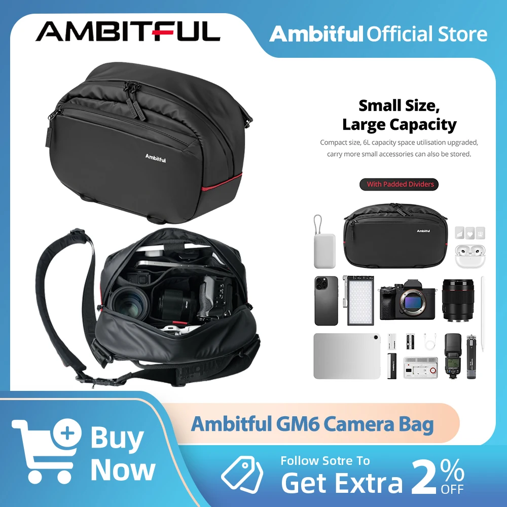 Ambitful Genie Magic Crossbody Camera Bag GM6 Large Capacity For Camera IPad Action Camera Lens Photography Studio Accessories
Ambitful Genie Magic Crossbody Camera Bag GM6 Large Capacity For Camera IPad Action Camera Lens Photography Studio Accessories