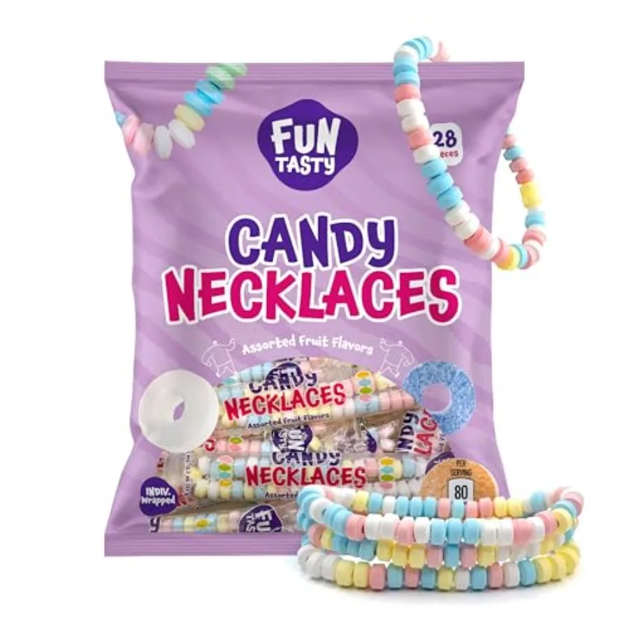 Candy Necklaces - 28 Count - Bulk Candy Individually Wrapped - Candy for Goodie Bags, Party Favors, Classroom Rewards, Birthday
Candy Necklaces - 28 Count - Bulk Candy Individually Wrapped - Candy for Goodie Bags, Party Favors, Classroom Rewards, Birthday