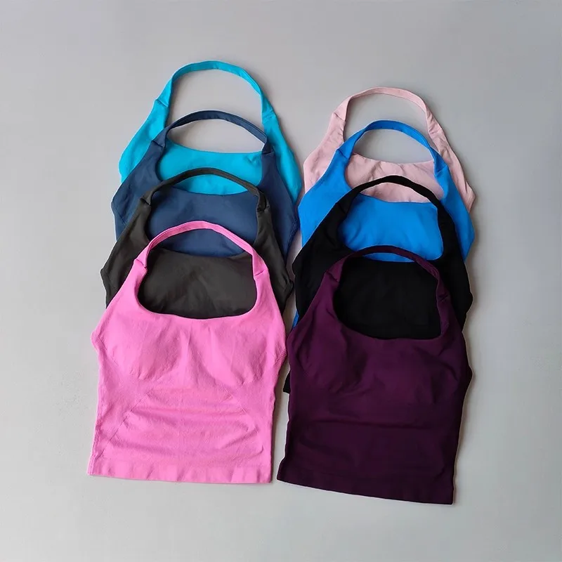Neck Halter Shockproof Sport Longline Strappy Top Halterneck Vest Medium Support Yoga Gym Workout Seamless Fitness Sport Bra
Neck Halter Shockproof Sport Longline Strappy Top Halterneck Vest Medium Support Yoga Gym Workout Seamless Fitness Sport Bra