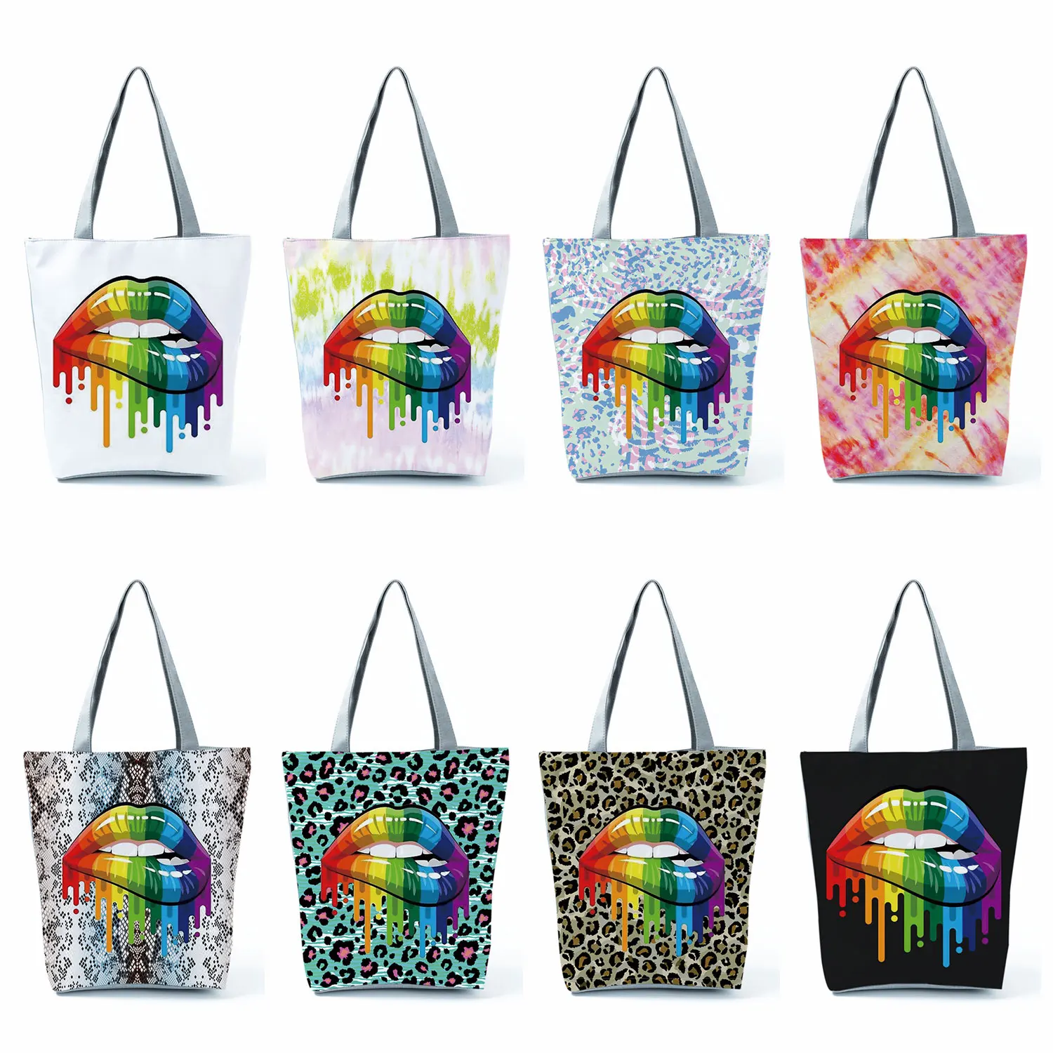 Leopard Sexy Lips Print Handbags Fashion Women Shoulder Bags High Capacity Beach Tote Foldable Eco Reusable Shopping Bags Female
Leopard Sexy Lips Print Handbags Fashion Women Shoulder Bags High Capacity Beach Tote Foldable Eco Reusable Shopping Bags Female