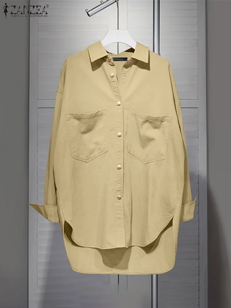 ZANZEA Casual Irregular Hem Long Sleeve Tunic Women Open Up Shirts 2025 Spring Solid Color Tops Office LADY Lapel Collar Shirts
ZANZEA Casual Irregular Hem Long Sleeve Tunic Women Open Up Shirts 2025 Spring Solid Color Tops Office LADY Lapel Collar Shirts