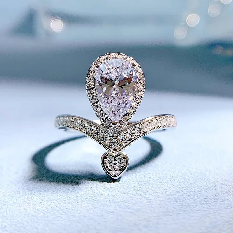 S925 Silver Droplet Crown 6 * 9 Diamond Ring Women's Fashion Simple and Versatile Wholesale
S925 Silver Droplet Crown 6 * 9 Diamond Ring Women's Fashion Simple and Versatile Wholesale