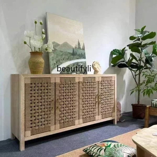 S American Retro TV Cabinet Living Room Console Nordic Log Bedroom Hemp Rope Storage Sideboard Cabinet
S American Retro TV Cabinet Living Room Console Nordic Log Bedroom Hemp Rope Storage Sideboard Cabinet