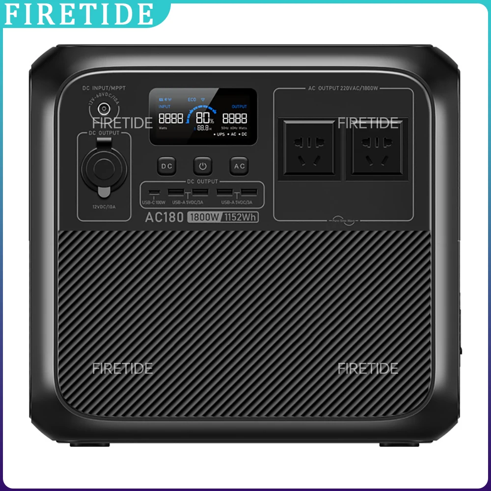 AC180 Portable Power Station, 1152Wh LiFePO4 Battery Backup w/ 4 1800W (2700W peak) AC Outlets, 0-80% in 45Min
AC180 Portable Power Station, 1152Wh LiFePO4 Battery Backup w/ 4 1800W (2700W peak) AC Outlets, 0-80% in 45Min