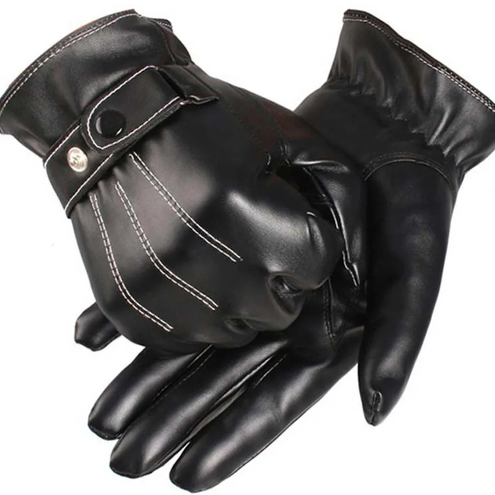 Men's Winter PU Gloves Thick Warm Fleece Windproof Gloves Cold Proof Thermal Mittens - for Dress Driving Cycling Motorcy
Men's Winter PU Gloves Thick Warm Fleece Windproof Gloves Cold Proof Thermal Mittens - for Dress Driving Cycling Motorcy