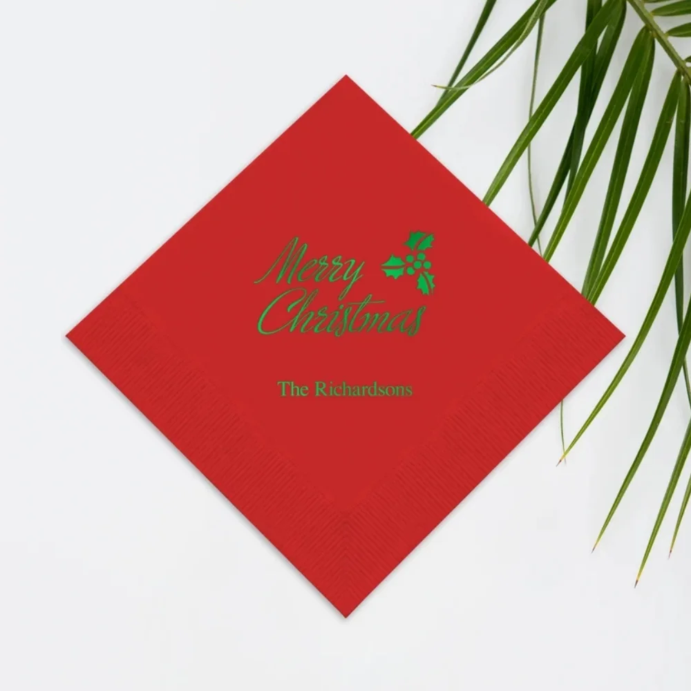 50 Pcs Personalized Merry Christmas Paper Napkins -Holiday Paper Napkins - Family Christmas Dinner Napkins - Wedding Party
50 Pcs Personalized Merry Christmas Paper Napkins -Holiday Paper Napkins - Family Christmas Dinner Napkins - Wedding Party