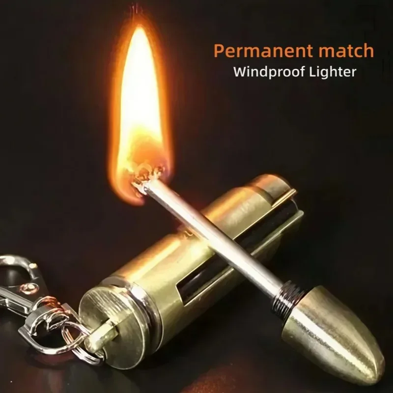 Portable metal keychain retro windproof fuel lighter suitable for outdoor camping emergency survival ignition tool
Portable metal keychain retro windproof fuel lighter suitable for outdoor camping emergency survival ignition tool