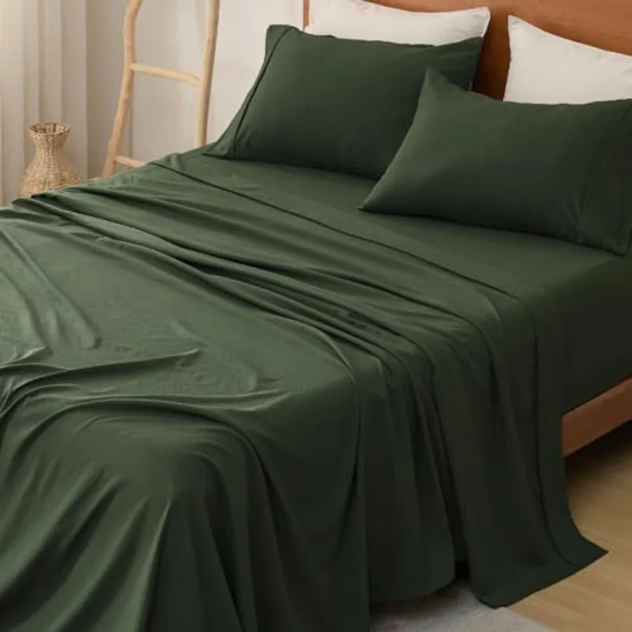 Sheets Set - Fits Mattresses Up to 16" Deep - 4 Pcs Breathable Bed Sheets Imitation Cotton Textured Jacquard Bedding Sheet Set
Sheets Set - Fits Mattresses Up to 16" Deep - 4 Pcs Breathable Bed Sheets Imitation Cotton Textured Jacquard Bedding Sheet Set