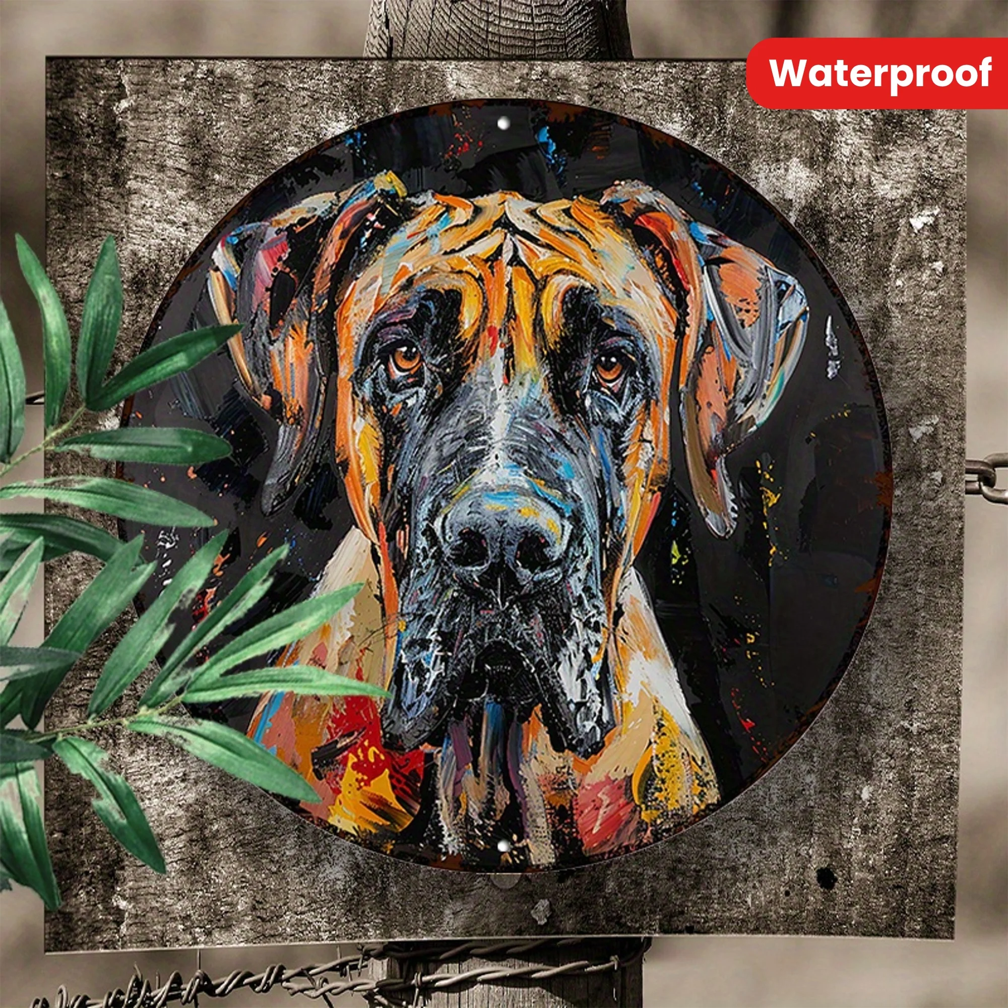 Great Dane Impasto Art Round Metal Sign - UV Resistant, Waterproof, Pre-Drilled, 8x8 Inch Indoor/Outdoor Decor
Great Dane Impasto Art Round Metal Sign - UV Resistant, Waterproof, Pre-Drilled, 8x8 Inch Indoor/Outdoor Decor