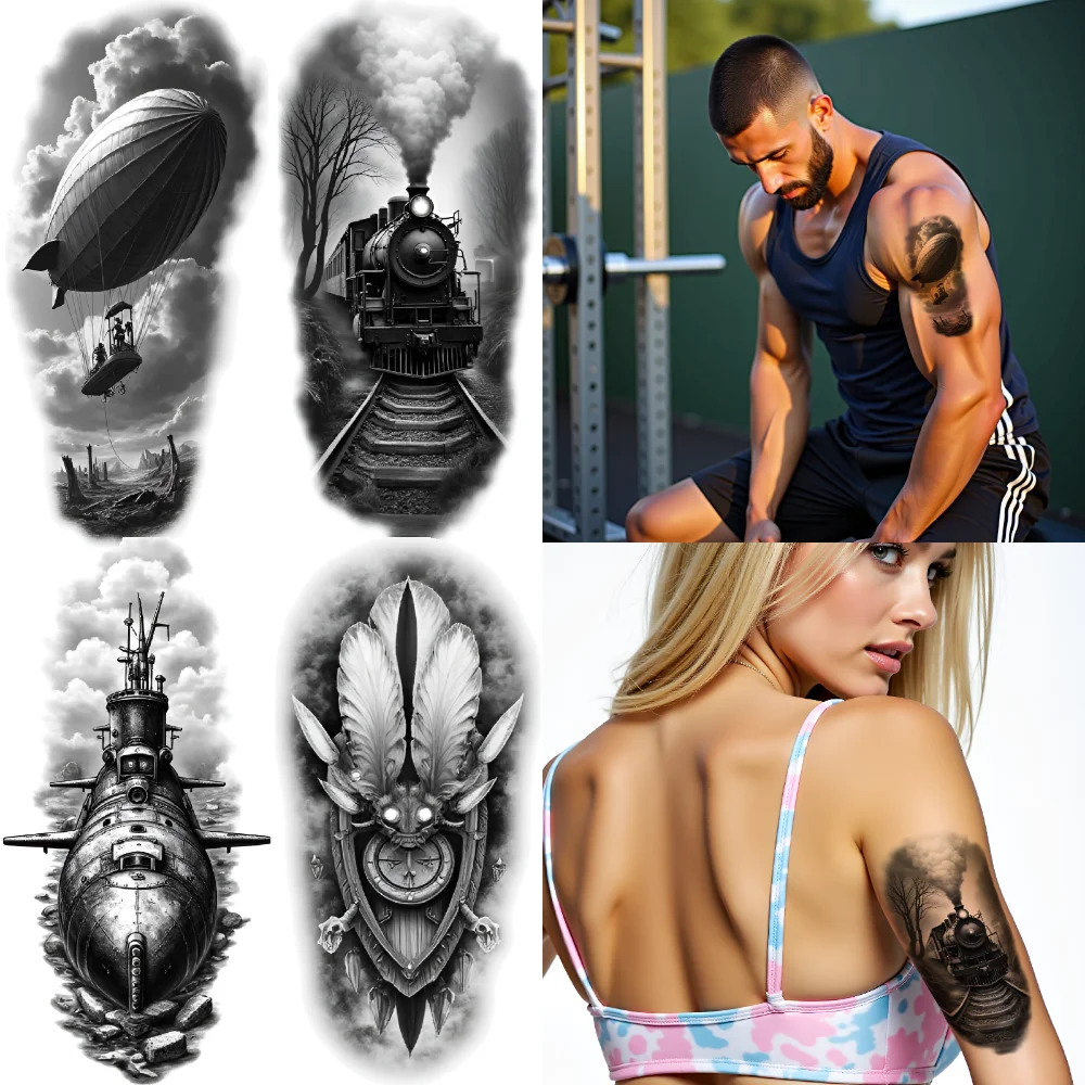 3 шт., временная татуировка, парусный корабль, черный и серый, реалистичный паровоз, самолет, реалистичные временные татуировки, двигатель танка для
3 шт., временная татуировка, парусный корабль, черный и серый, реалистичный паровоз, самолет, реалистичные временные татуировки, двигатель танка для