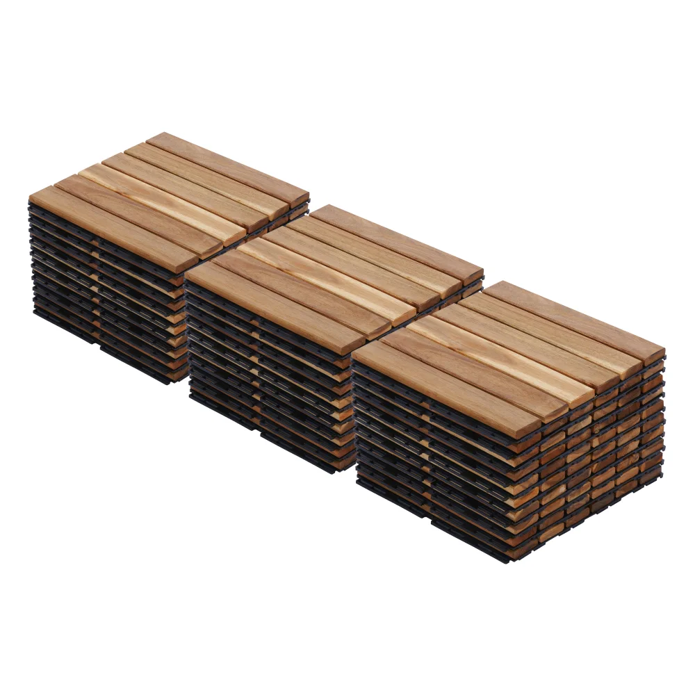 30 PCS Interlocking Deck Tiles Striped Pattern 12" X 12" Square Yellow Acacia Hardwood Outdoor Flooring
30 PCS Interlocking Deck Tiles Striped Pattern 12" X 12" Square Yellow Acacia Hardwood Outdoor Flooring