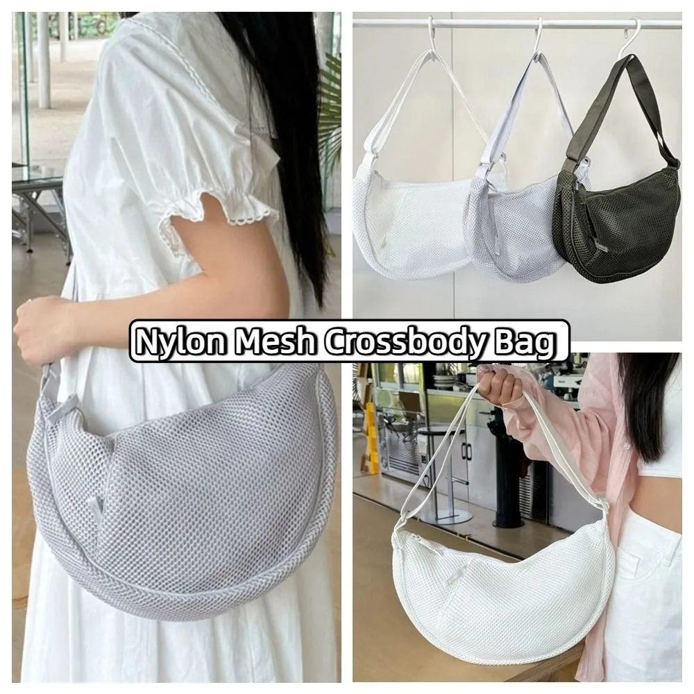 Casual Korean Style Nylon Mesh Crossbody Bag Fashionable Adjustable Dumpling Bag Handbag Solid Color Shoulder Bag Outdoor
Casual Korean Style Nylon Mesh Crossbody Bag Fashionable Adjustable Dumpling Bag Handbag Solid Color Shoulder Bag Outdoor
