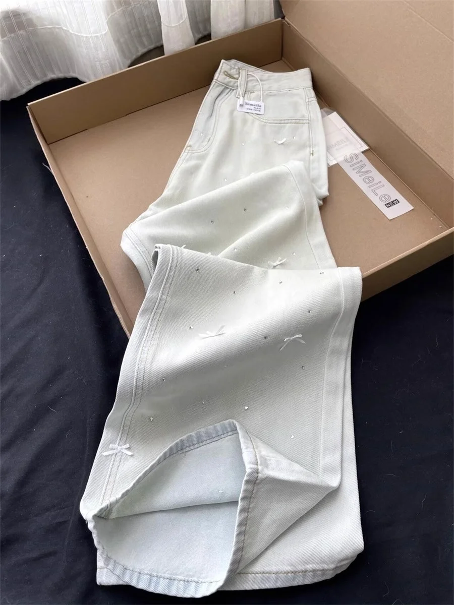 Ретро-корейские широкие джинсы с крупными стразами и узлами, женские, весенне-осенние, свободные, прямые, в пол
Ретро-корейские широкие джинсы с крупными стразами и узлами, женские, весенне-осенние, свободные, прямые, в пол