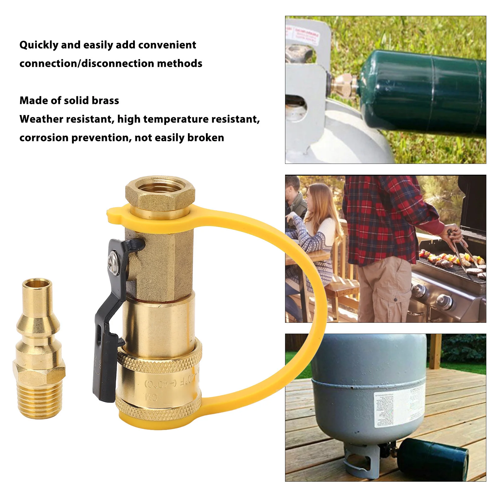 Propane Quick Connect Fitting, Gas Quick Connect Fitting 1/4 Inch Natural Gas Quick Release Adapter with Shut Off Valve
Propane Quick Connect Fitting, Gas Quick Connect Fitting 1/4 Inch Natural Gas Quick Release Adapter with Shut Off Valve