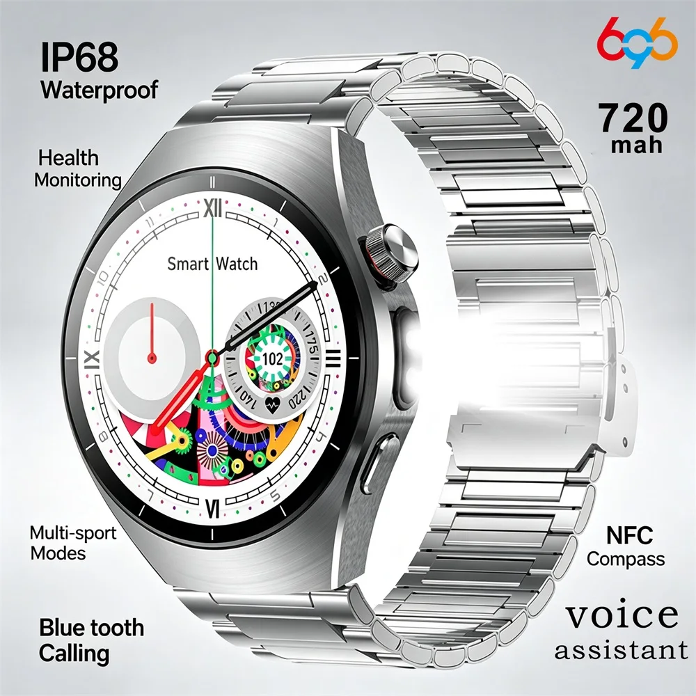 696 Blue Tooth Call Outdoor LED Flashlight Compass Smart Watch IP68 Waterproof Sports Fitness NFC Smartwatch Voice Assistant
696 Blue Tooth Call Outdoor LED Flashlight Compass Smart Watch IP68 Waterproof Sports Fitness NFC Smartwatch Voice Assistant