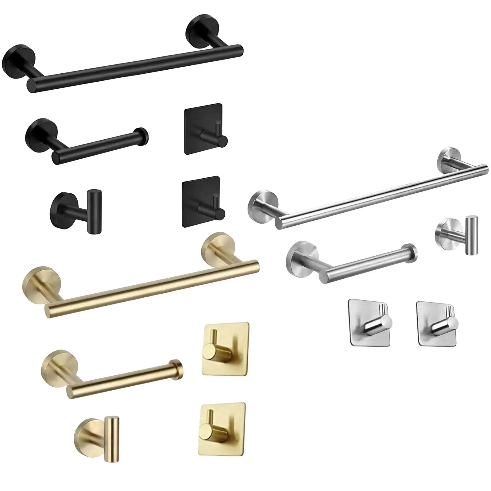 Round Style Bathroom Accessories Kit Towel Bar Towel Hooks Brushed for Hotel
Round Style Bathroom Accessories Kit Towel Bar Towel Hooks Brushed for Hotel