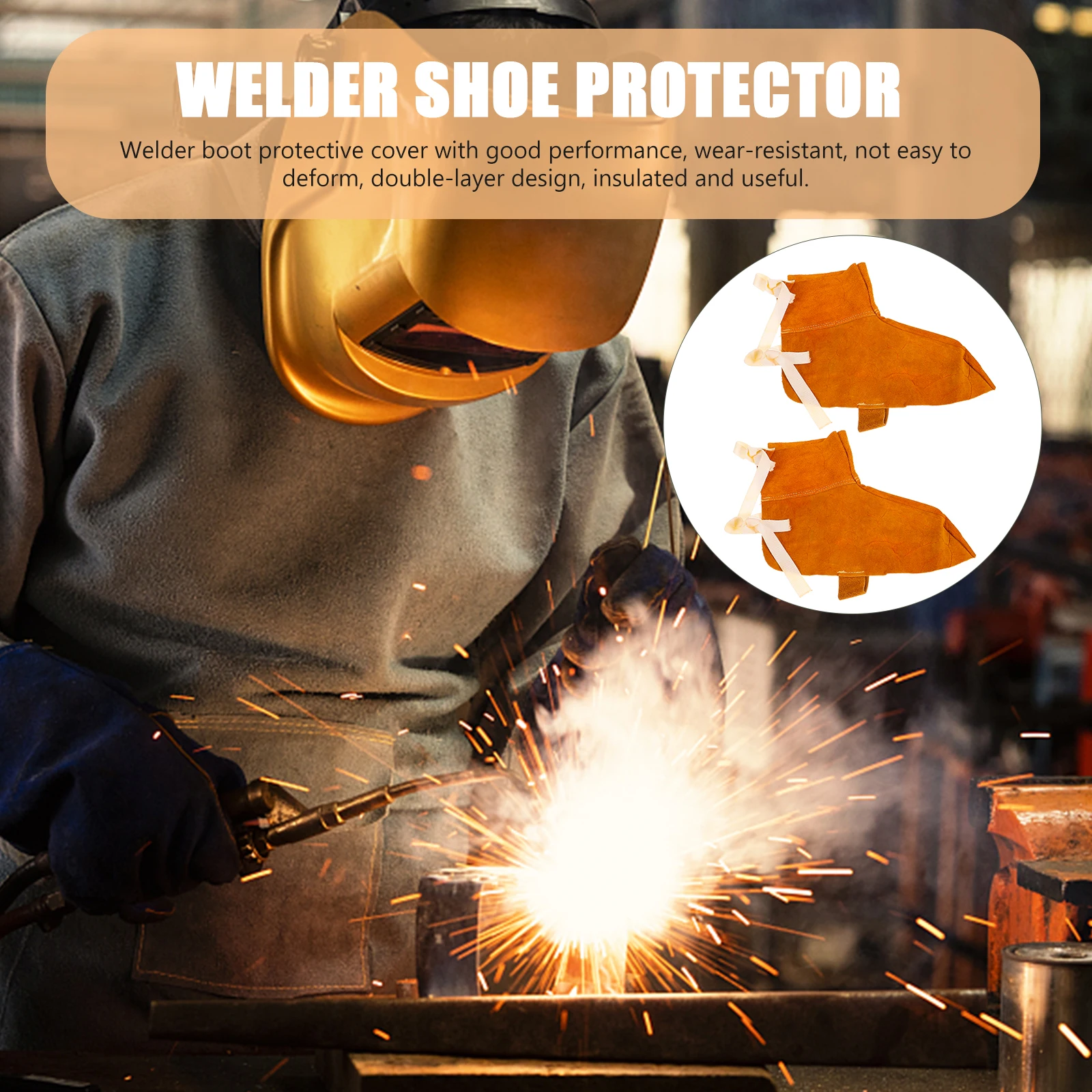 Cowhide Foot Guards Welder Boot Protector Welding Shoe Cover for Men Protective Covers Double Layer Yellow Cowhide Heat
Cowhide Foot Guards Welder Boot Protector Welding Shoe Cover for Men Protective Covers Double Layer Yellow Cowhide Heat