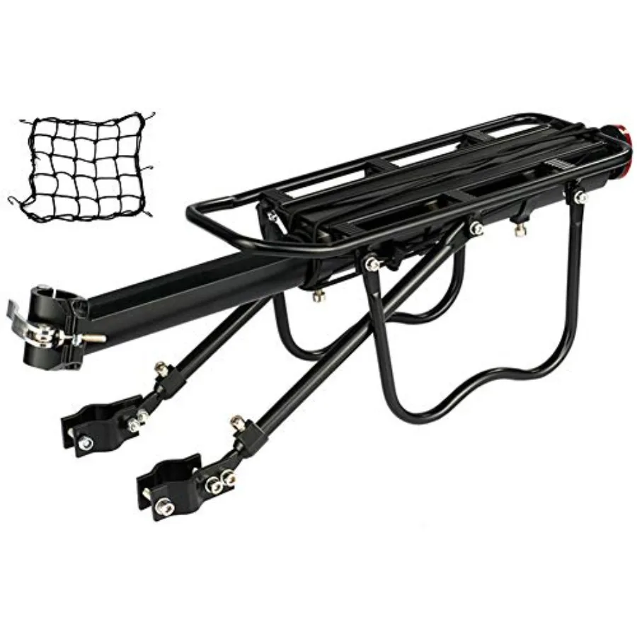 Rear Bike Rack Bicycle Cargo Rack Quick Release Adjustable Alloy Bicycle Carrier 115 lbs Capacity Easy to Install Black
Rear Bike Rack Bicycle Cargo Rack Quick Release Adjustable Alloy Bicycle Carrier 115 lbs Capacity Easy to Install Black