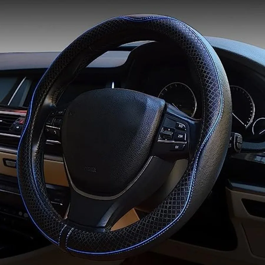 ESEWALAS Universal Car Steering Wheel Cover, Anti-Slip Leather Steering Wheel Cover, Sports Style Steering Wheel Protector, Car
ESEWALAS Universal Car Steering Wheel Cover, Anti-Slip Leather Steering Wheel Cover, Sports Style Steering Wheel Protector, Car