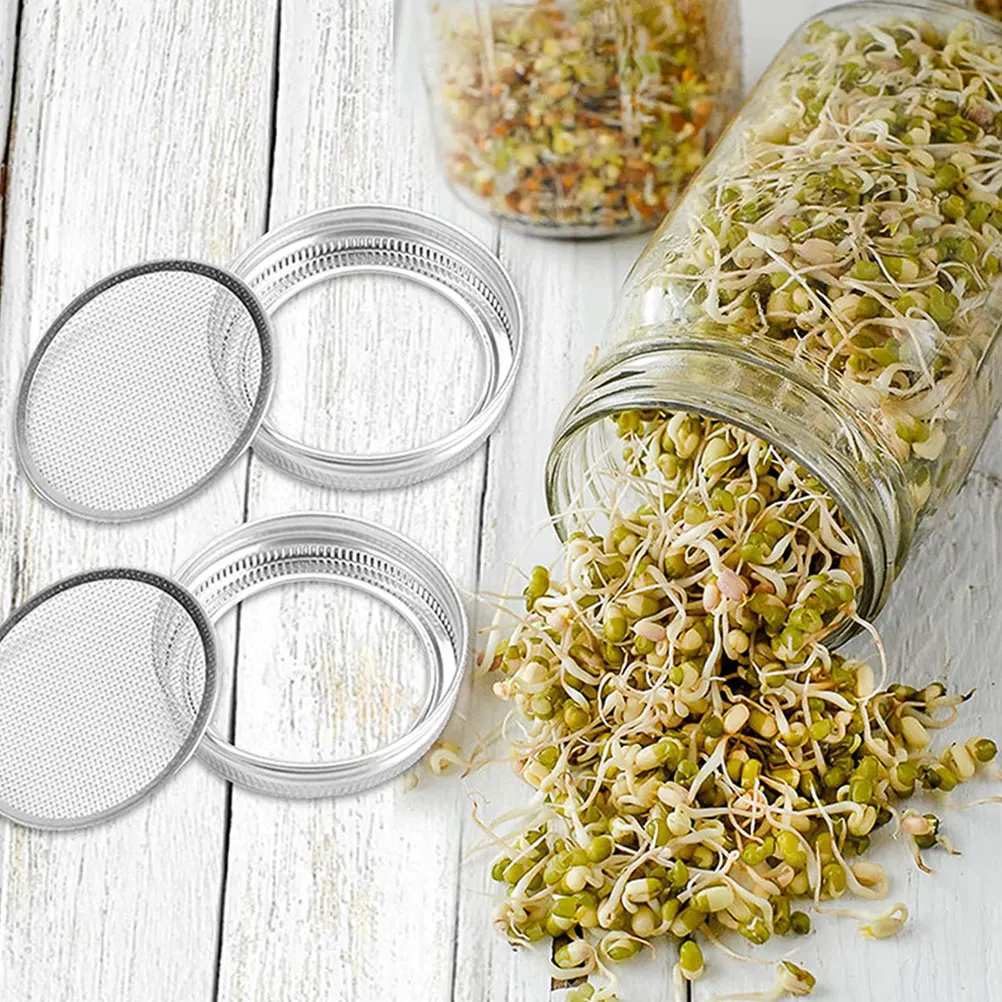 12pcs Sprouting Jar Lid Caps Stainless Steel Mesh Filter Wide Mouth Mason Jars Sprouts Household Versatile Strainer Canning Kit
12pcs Sprouting Jar Lid Caps Stainless Steel Mesh Filter Wide Mouth Mason Jars Sprouts Household Versatile Strainer Canning Kit