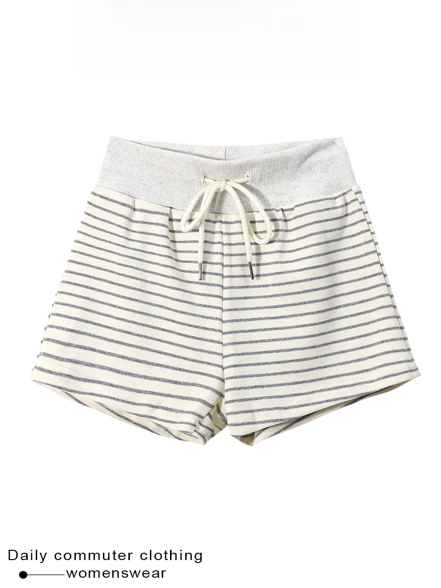 Coshehkg Korean Style Casual Grey White Striped Drawstring Loose Shorts Women Summer New High Waist Hip Lifting Slimming
Coshehkg Korean Style Casual Grey White Striped Drawstring Loose Shorts Women Summer New High Waist Hip Lifting Slimming