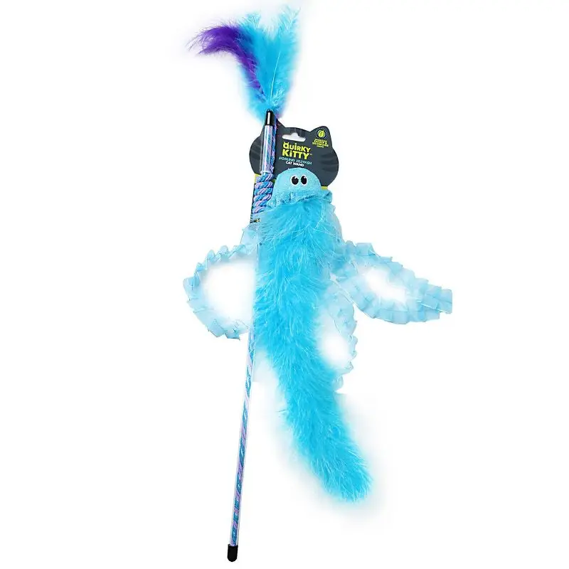 Jiggling Jellyfish Cat Toy Wand with Feathers Catnip Interactive Play Hunting Chase Exercise Fun for Kittens Indoor Outdoor Pets
Jiggling Jellyfish Cat Toy Wand with Feathers Catnip Interactive Play Hunting Chase Exercise Fun for Kittens Indoor Outdoor Pets