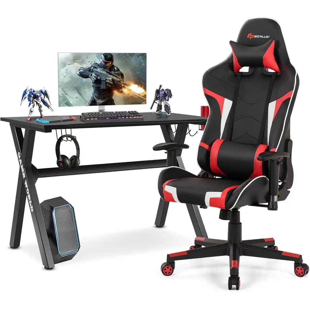 Набор столов и стульев Racing Style X для геймеров: красный стол для киберспорта со стулом из ПВХ, подстаканником, ковриком для мыши и поясничной опорой
Набор столов и стульев Racing Style X для геймеров: красный стол для киберспорта со стулом из ПВХ, подстаканником, ковриком для мыши и поясничной опорой