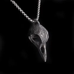 Retro Nordic Style Crow Skull Pendant Animal Bird Necklace for Men Personalized Jewelry Lucky Amulet Gift Retro Nordic Style Crow Skull Pendant Animal Bird Necklace for Men Personalized Jewelry Lucky Amulet Gift