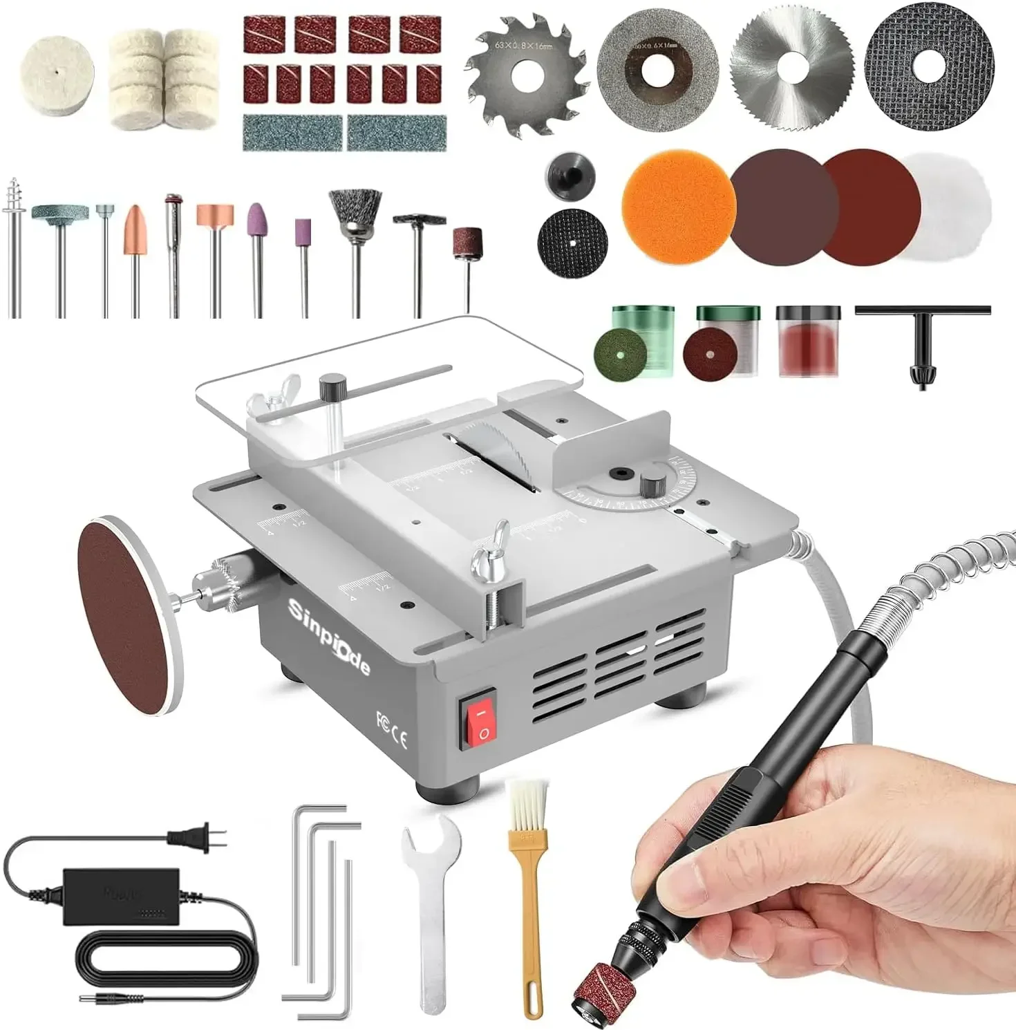 Mini Table Saw, Multi-Functional Desktop Portable Table Saw for Crafts with Adjustable Speed & Angle, All-in-One Cutting, Sandin
Mini Table Saw, Multi-Functional Desktop Portable Table Saw for Crafts with Adjustable Speed & Angle, All-in-One Cutting, Sandin