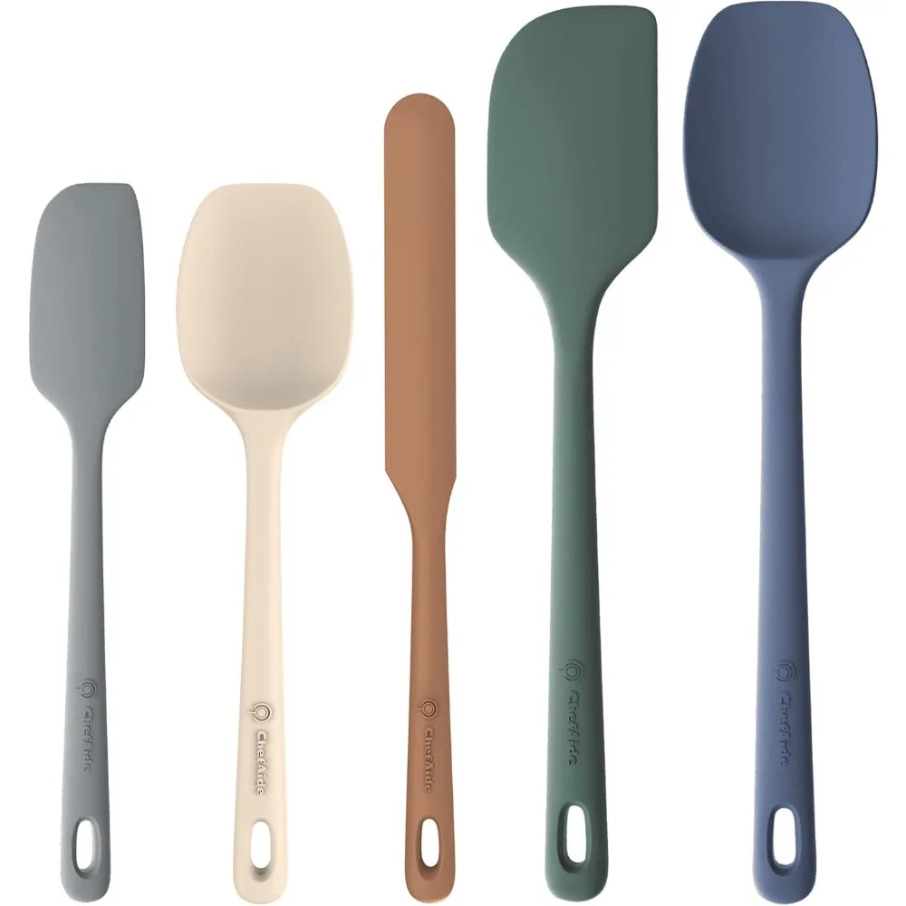 5 pieces silicone spatula set, food grade rubber spatula, upgrade strong handle with ergonomic grip, heat resistant up to 600°f
5 pieces silicone spatula set, food grade rubber spatula, upgrade strong handle with ergonomic grip, heat resistant up to 600°f