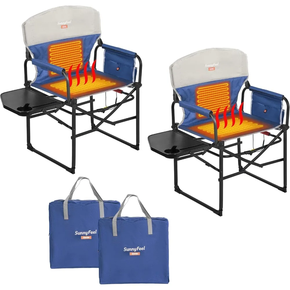 Heated Camping Directors Chair, Heavy Duty,Oversized Portable Folding Chair with Side Table, Pocket for Beach, Fishing,Trip,Pic
Heated Camping Directors Chair, Heavy Duty,Oversized Portable Folding Chair with Side Table, Pocket for Beach, Fishing,Trip,Pic