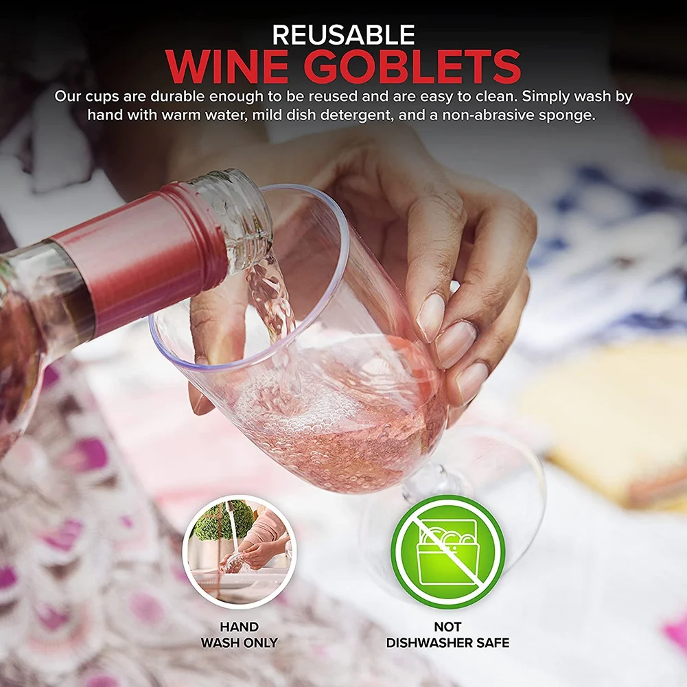 Clear Plastic Wine Glass Recyclable - Shatterproof Wine Goblet - Disposable & Reusable Cups for Champagne, Dessert 20Pcs HGC
Clear Plastic Wine Glass Recyclable - Shatterproof Wine Goblet - Disposable & Reusable Cups for Champagne, Dessert 20Pcs HGC