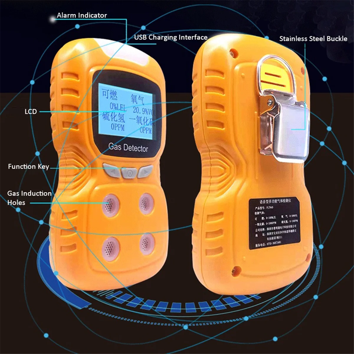 A002 4 in 1 Gas Digital Detector CO Monitor Handheld Monoxide Sulfide Gas Tester with LCD Display Sound+ Light EU Plug
A002 4 in 1 Gas Digital Detector CO Monitor Handheld Monoxide Sulfide Gas Tester with LCD Display Sound+ Light EU Plug