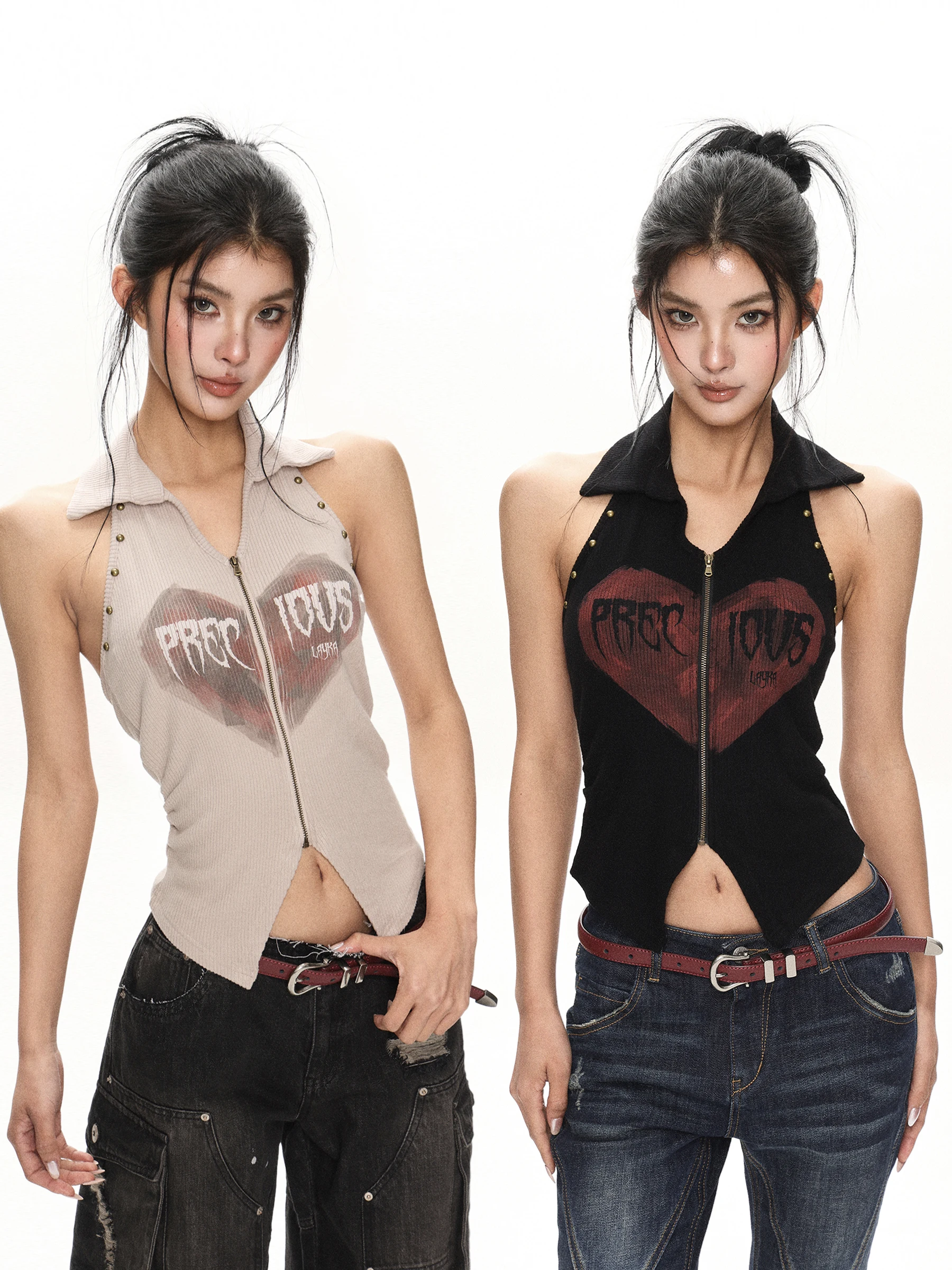 Style Spicy Girl Neck Sleeveless Top Women Summer American Rivet Heart Graffiti Halter Neck Vest Fashionable Br...
Style Spicy Girl Neck Sleeveless Top Women Summer American Rivet Heart Graffiti Halter Neck Vest Fashionable Br...