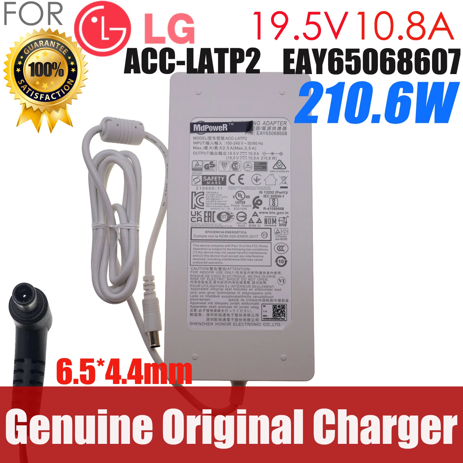New Original ACC-LATP2 210.6W 19.5V 10.8A AC Adapter Charger for LG 38BN95C-W ACC-LATP2 LED-LCD Monitor Power Supply Genuine OEM
New Original ACC-LATP2 210.6W 19.5V 10.8A AC Adapter Charger for LG 38BN95C-W ACC-LATP2 LED-LCD Monitor Power Supply Genuine OEM