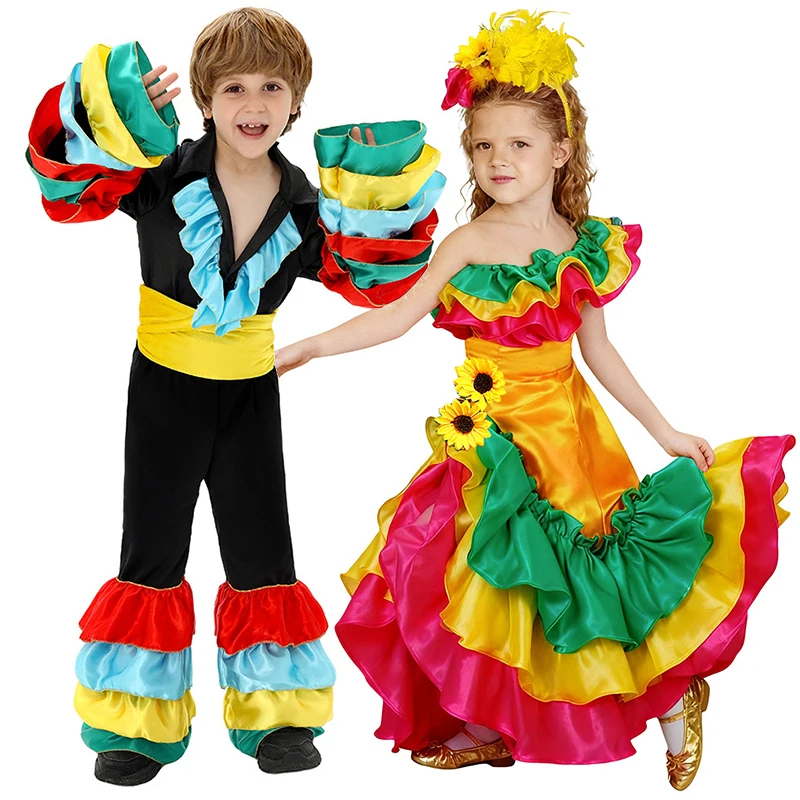 Enfant Flamenco Samba Dancer Costumes Spanish Rumba Dance Costume For Niño Brazilian Carnival Outfits Party Cosplay Outfit
Enfant Flamenco Samba Dancer Costumes Spanish Rumba Dance Costume For Niño Brazilian Carnival Outfits Party Cosplay Outfit