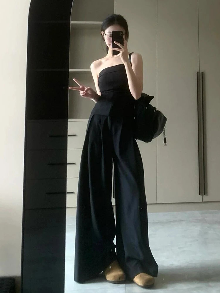 Bla Wide Leg Suit Pants Women's High Waist Loose Casual Trousers Summer 2026 Comfortable Loose Drapey Wide Leg Pants
Bla Wide Leg Suit Pants Women's High Waist Loose Casual Trousers Summer 2026 Comfortable Loose Drapey Wide Leg Pants