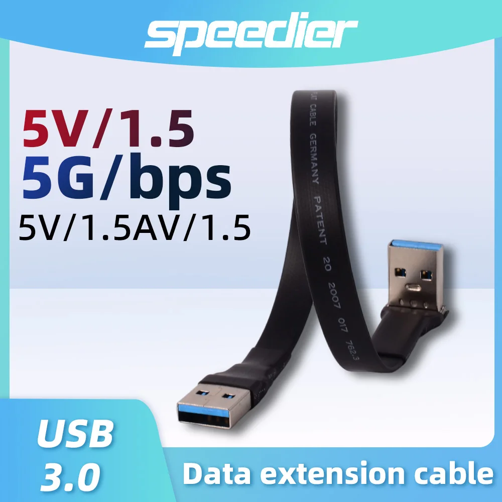 USB 3.0 Type A To Type A USB-A Male Extension Adapter Cable 90 Degree Double Elbow 5G/bps Flat Flexible Cord Custom 3-300CM
USB 3.0 Type A To Type A USB-A Male Extension Adapter Cable 90 Degree Double Elbow 5G/bps Flat Flexible Cord Custom 3-300CM