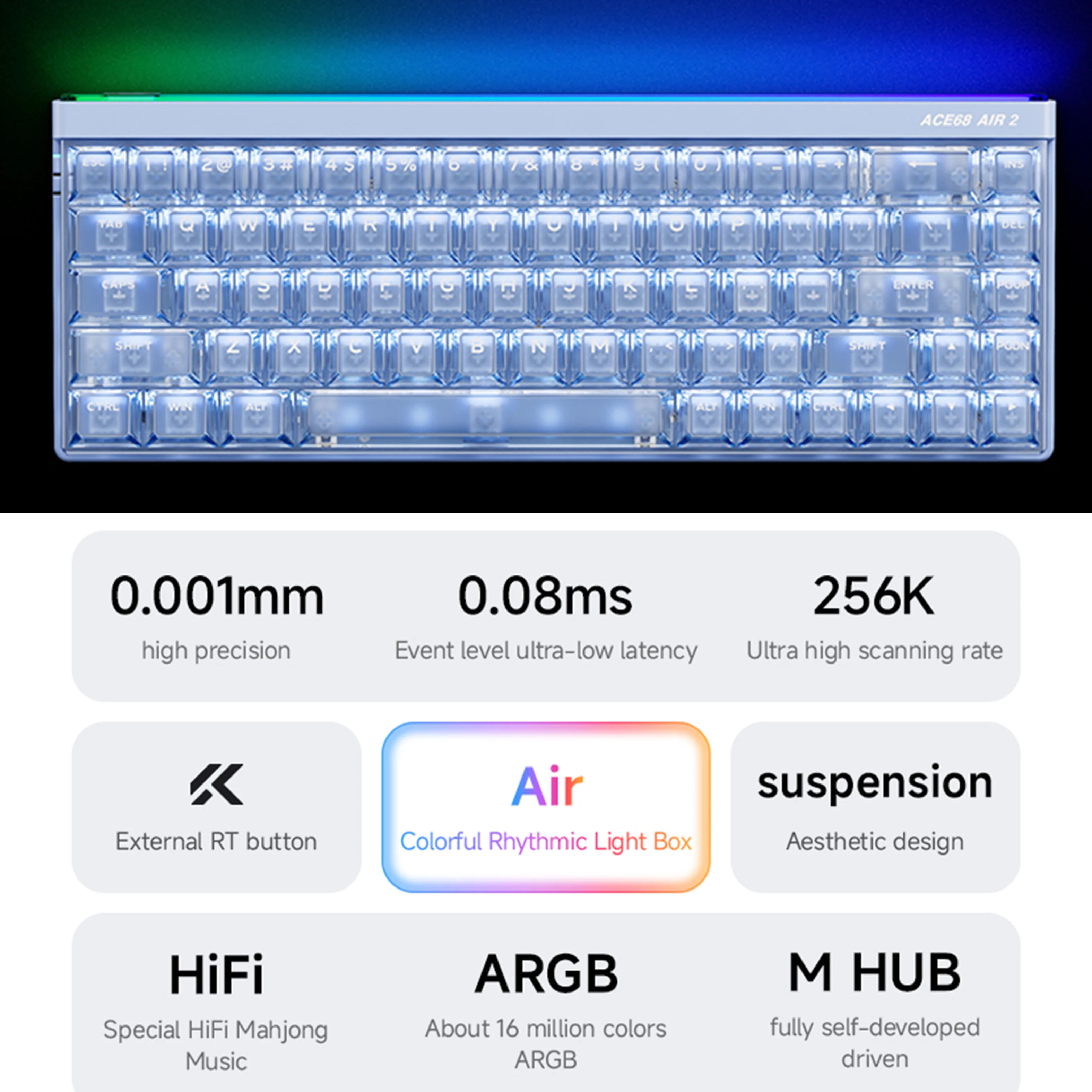 Магнитная игровая клавиатура MCHOSE ACE68 AIR V2 с частотой опроса 8K, горячей заменой переключателей, RGB-подсветкой, 68 клавиш
Магнитная игровая клавиатура MCHOSE ACE68 AIR V2 с частотой опроса 8K, горячей заменой переключателей, RGB-подсветкой, 68 клавиш