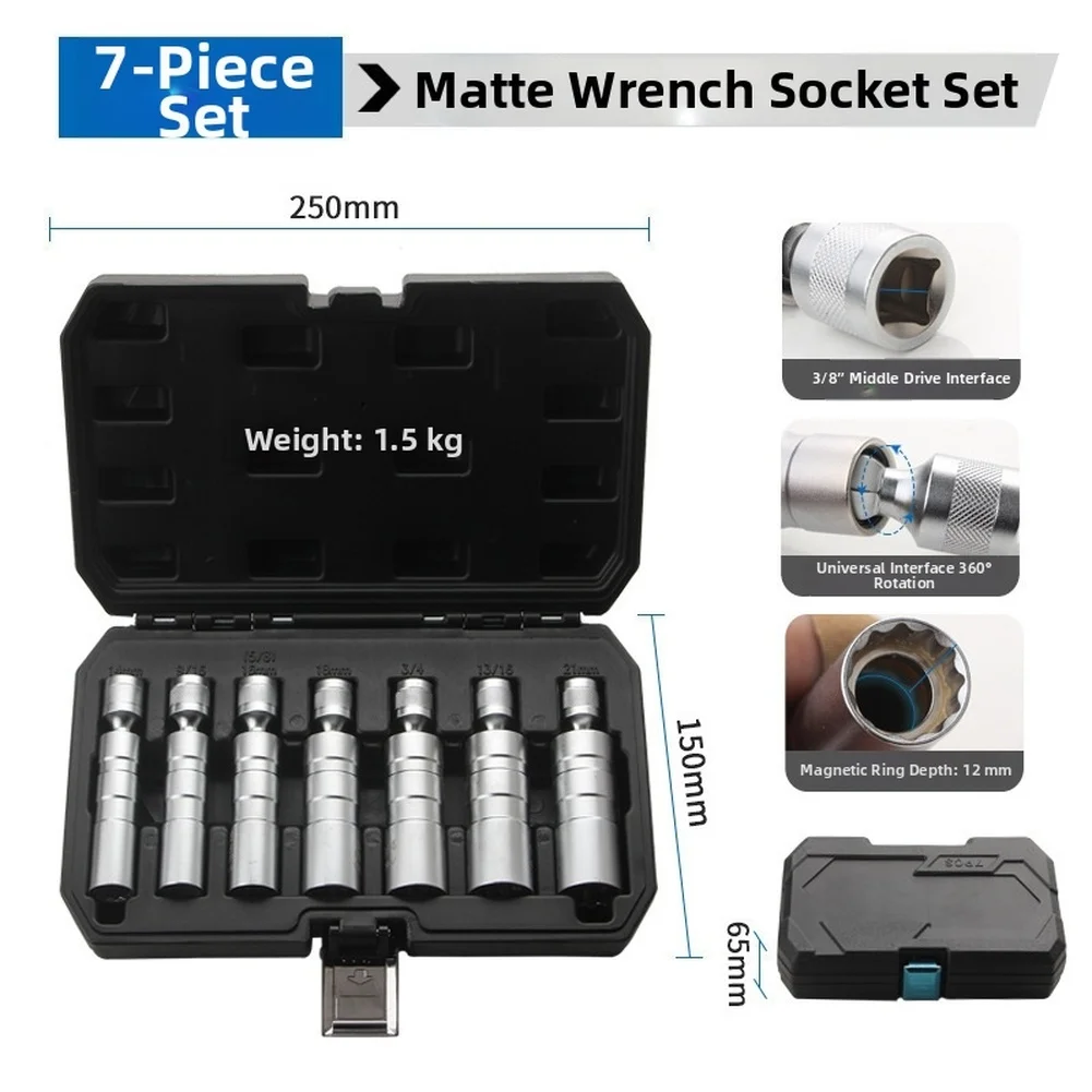 1set 3/8 SparkPlug Socket Tool Multi-purpose Electrical Connector Set Flexible Swivel Magnetic Tool Kit Electrical Connector
1set 3/8 SparkPlug Socket Tool Multi-purpose Electrical Connector Set Flexible Swivel Magnetic Tool Kit Electrical Connector