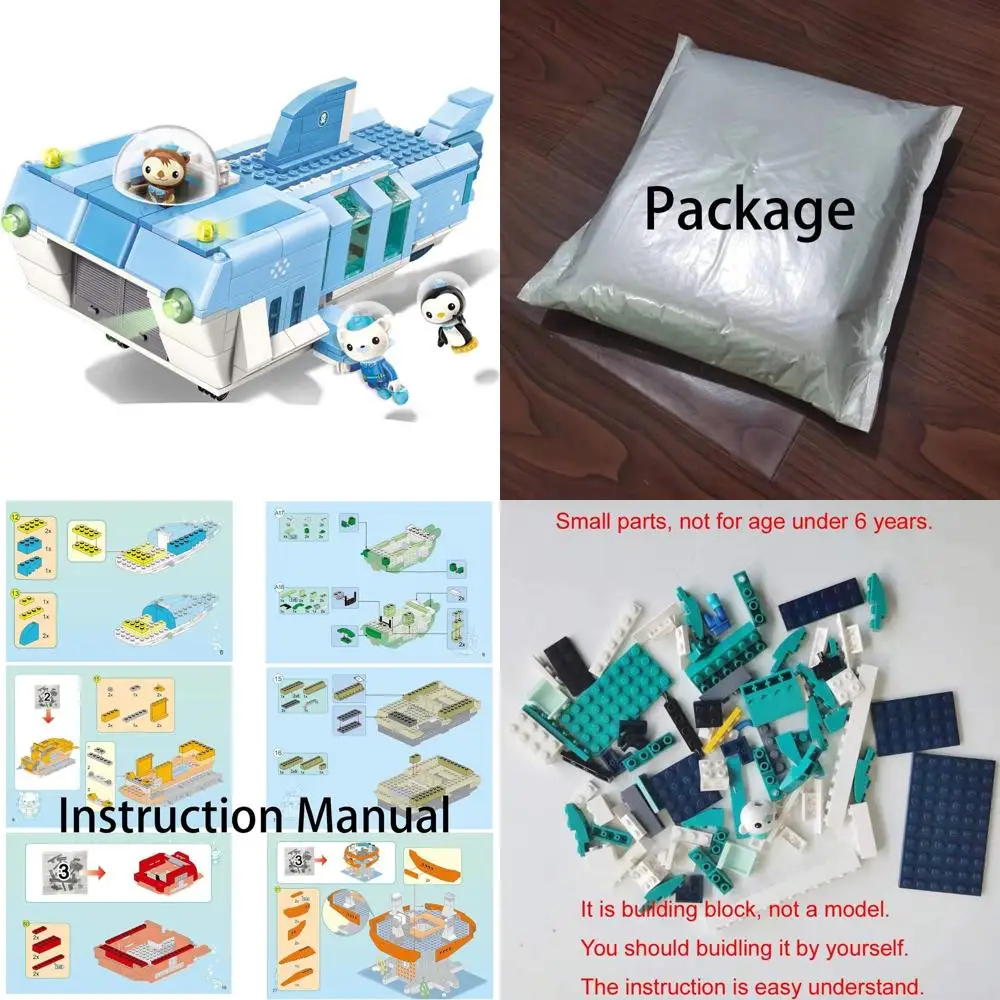 Octonauts Ocean Adventure Building Blocks Set: White Shark Base with Barnacles, Shellington, Peso - 403 Pieces
Octonauts Ocean Adventure Building Blocks Set: White Shark Base with Barnacles, Shellington, Peso - 403 Pieces