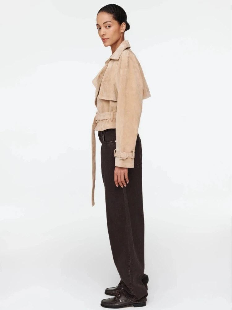 Vintage Turn-down Collar Suede Jackets Coat Women Solid Full Sleeve Belt Lace Up Short Jackets Lady Early Autumn Chic Outwear
Vintage Turn-down Collar Suede Jackets Coat Women Solid Full Sleeve Belt Lace Up Short Jackets Lady Early Autumn Chic Outwear