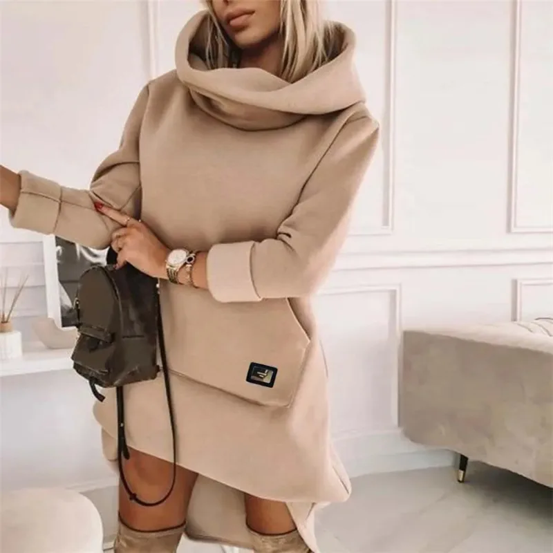 Autumn & Winter New Woman Long Sleeved Hooded Pocket Loose Casual Sweater Dress Commuting Women's Fashion Pullover Dresses
Autumn & Winter New Woman Long Sleeved Hooded Pocket Loose Casual Sweater Dress Commuting Women's Fashion Pullover Dresses