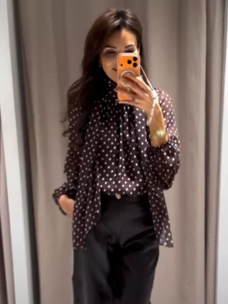 HH Women's Fashion Bow Neckline Long Sleeves Polka Dot Pattern Thin Light Chic Shirt Female Elegant Commuting Leisure Shirt
HH Women's Fashion Bow Neckline Long Sleeves Polka Dot Pattern Thin Light Chic Shirt Female Elegant Commuting Leisure Shirt