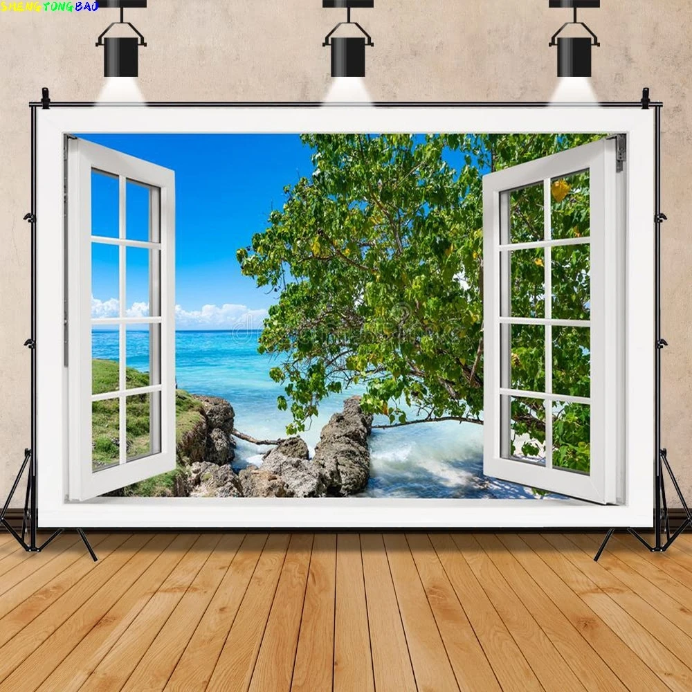 Vinyl Custom Scenery Outside The Window Photography Backgrounds Props Seaside Tree Landscape Portrait Photo Backdrops CH-03
Vinyl Custom Scenery Outside The Window Photography Backgrounds Props Seaside Tree Landscape Portrait Photo Backdrops CH-03